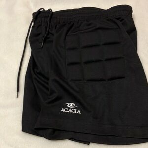 Acacia Black Goalkeeper Padded Shorts, Unisex Size Youth Medium